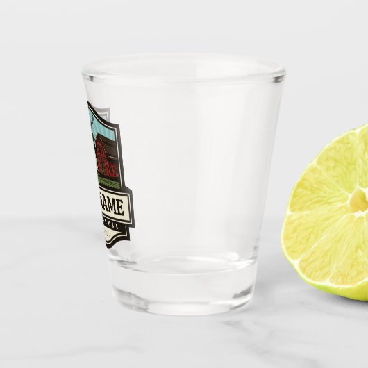 Persoonlijke naam Rustic Farmhouse Old Windmill Shot Glas (Rechts)
