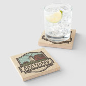 Persoonlijke naam Rustic Farmhouse Old Windmill Stenen Onderzetter (Zijkant)