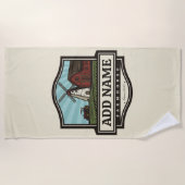 Persoonlijke naam Rustic Farmhouse Old Windmill Strandlaken (Voorkant)