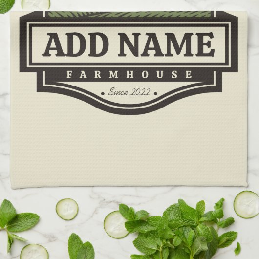 Persoonlijke naam Rustic Farmhouse Old Windmill Theedoek (Gevouwen)