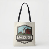 Persoonlijke naam Rustic Farmhouse Old Windmill Tote Bag (Voorkant)