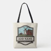 Persoonlijke naam Rustic Farmhouse Old Windmill Tote Bag (Achterkant)