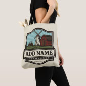 Persoonlijke naam Rustic Farmhouse Old Windmill Tote Bag (Dichtbij)
