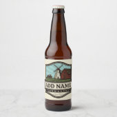 Persoonlijke NAAM Rustieke boerderij Oude windmole Bier Etiket (Voorkant)