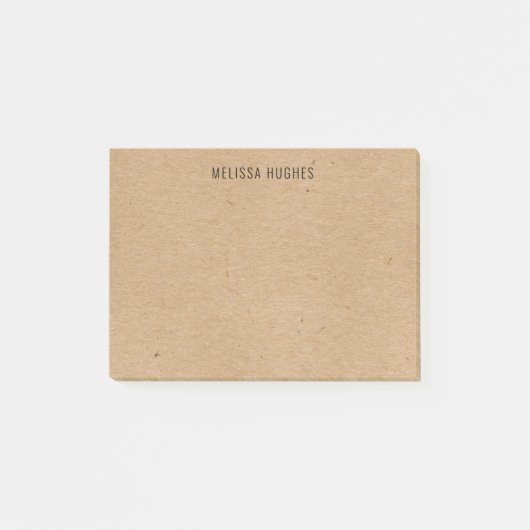 Persoonlijke Naam Rustieke Kraft Boho Chic Post-it® Notes (Voorkant)