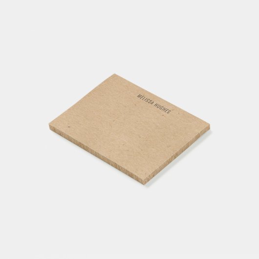 Persoonlijke Naam Rustieke Kraft Boho Chic Post-it® Notes (Schuin)