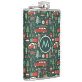 Persoonlijke naam rustige kerst kamperen heupfles (Rechts)