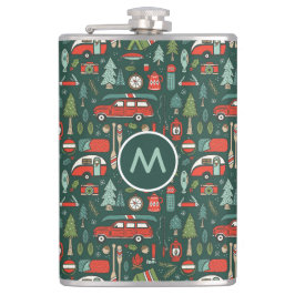 Persoonlijke naam rustige kerst kamperen heupfles