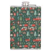 Persoonlijke naam rustige kerst kamperen heupfles (Achterkant)