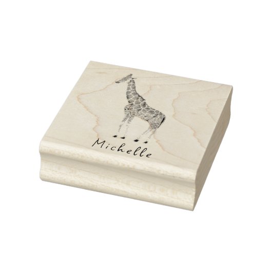 Persoonlijke naam Safari Animal Giraffe Rubberstempel (Stempel)
