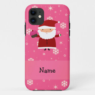 Persoonlijke naam santa cupcake roze sneeuwvlokken Case-Mate iPhone case