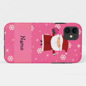 Persoonlijke naam santa cupcake roze sneeuwvlokken Case-Mate iPhone case (Achterkant (horizontaal))