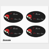 Persoonlijke naam Santa Hat Gift Label Sticker (Vel)