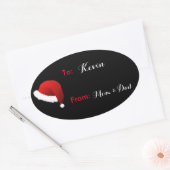 Persoonlijke naam Santa Hat Gift Label Sticker (Envelop)