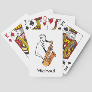 Persoonlijke naam saxofonist – Muziek liefhebber Pokerkaarten