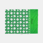 Persoonlijke naam schattig groen tandpatroon fleece deken (Voorkant (Horizontaal))