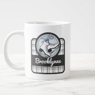 Persoonlijke naam Schattig moderne tartan ijsschaa Grote Koffiekop