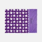 Persoonlijke naam schattig paars tandpatroon fleece deken (Voorkant (Horizontaal))