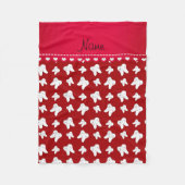 Persoonlijke naam schattig rood tandpatroon fleece deken (Voorkant)