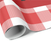 Persoonlijke naam schattige pizza rode ingecheckt cadeaupapier (Rol Hoek)