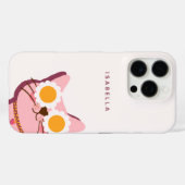 Persoonlijke naam Schattige Roze Kat Case-Mate iPhone Case (Achterkant (horizontaal))
