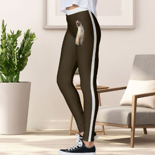 Persoonlijke naam Schattige Siamese Kat Huisdier F Leggings