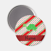 Persoonlijke naam schildpad kerst magneet (Voorkant / Achterkant)