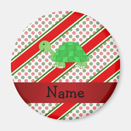 Persoonlijke naam schildpad kerst magneet (Voorkant)