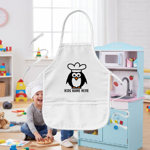 Persoonlijke naam schort voor kinderen Penguin c
