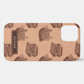 Persoonlijke naam schrijfmachine bruin Case-Mate iPhone case (Achterkant (horizontaal))
