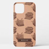 Persoonlijke naam schrijfmachine bruin Case-Mate iPhone case (Achterkant)