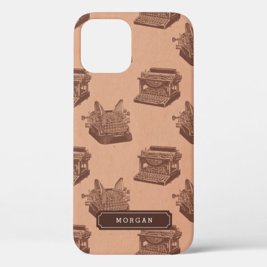 Persoonlijke naam schrijfmachine bruin Case-Mate iPhone case (Achterkant)