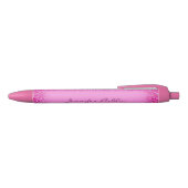 Persoonlijke Naam Script Sjabloon Roze Glitters Zwarte Inkt Pen (Bovenkant)