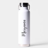 Persoonlijke naam script wit waterfles (Voorkant)