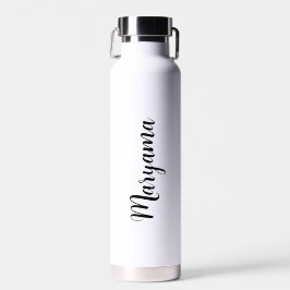 Persoonlijke naam script wit waterfles