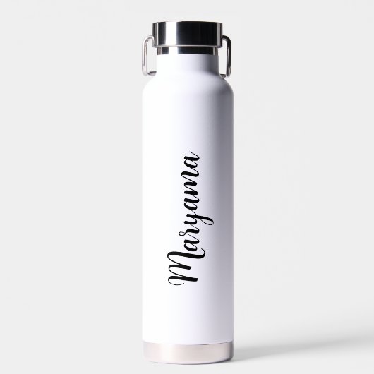 Persoonlijke naam script wit waterfles (Voorkant)