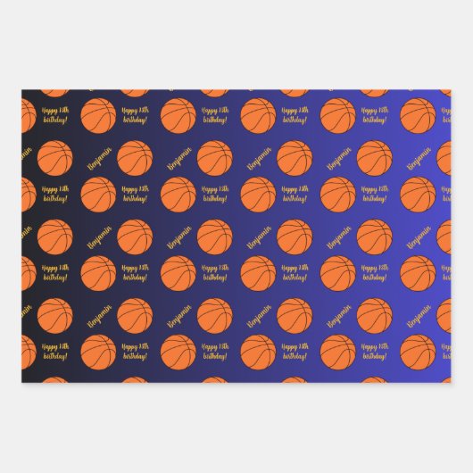 Persoonlijke naam Sentiment Sport Thema Basketball Inpakpapier Vel (Voorkant 2)
