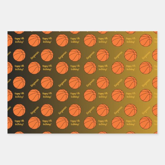 Persoonlijke naam Sentiment Sport Thema Basketball Inpakpapier Vel (Voorkant)