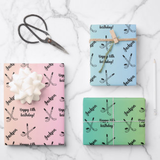 Persoonlijke naam Sentiment Sport Thema Hockey Inpakpapier Vel