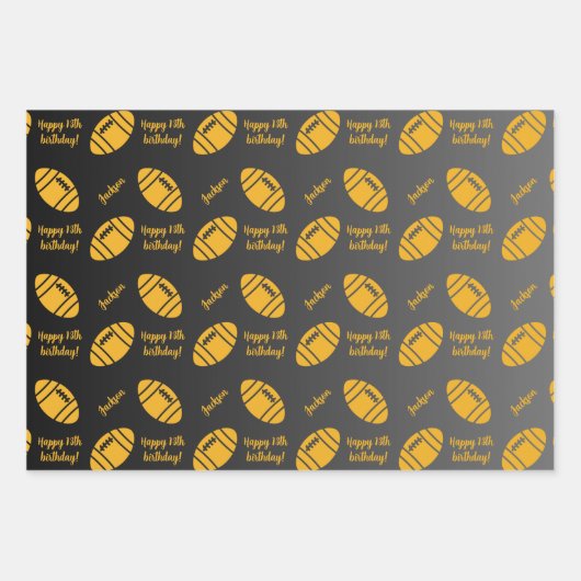 Persoonlijke naam Sentiment Sport Thema Rugby Inpakpapier Vel (Voorkant 3)