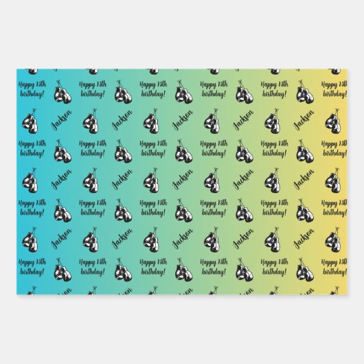 Persoonlijke naam Sentiment Sport Theme Boxing Inpakpapier Vel (Voorkant 3)