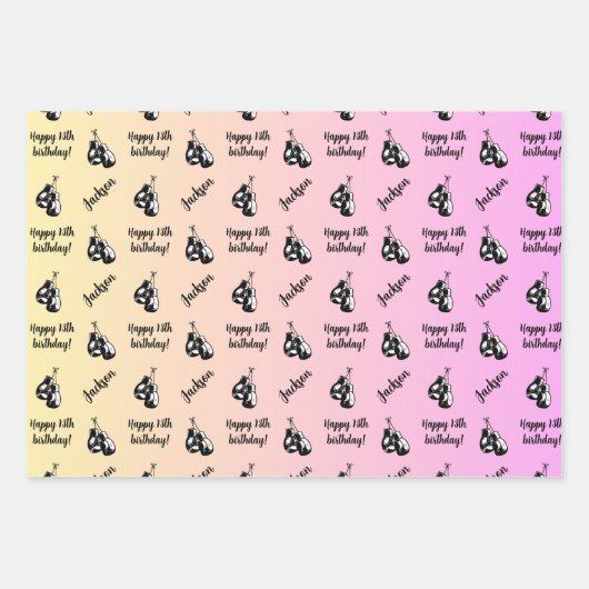 Persoonlijke naam Sentiment Sport Theme Boxing Inpakpapier Vel (Voorkant)