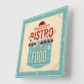 Persoonlijke naam Shabby Chic French Bistro Cafe Vierkante Klok (Hoek)