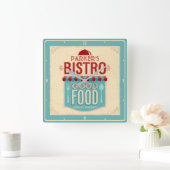 Persoonlijke naam Shabby Chic French Bistro Cafe Vierkante Klok (Huis)