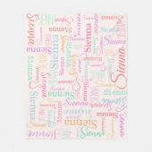 Persoonlijke naam sienna pastel met meerdere kleur fleece deken (Voorkant)
