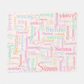Persoonlijke naam sienna pastel met meerdere kleur fleece deken (Voorkant (Horizontaal))