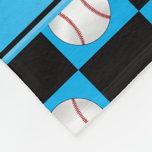 Persoonlijke naam sky blue baseball-checkers fleece deken (Hoek)