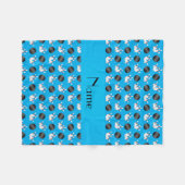 Persoonlijke naam sky blue bowling-patroon fleece deken (Voorkant (Horizontaal))