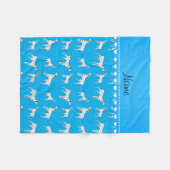 Persoonlijke naam sky blue dalmatian dogs fleece deken (Voorkant (Horizontaal))