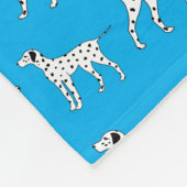 Persoonlijke naam sky blue dalmatian dogs fleece deken (Hoek)